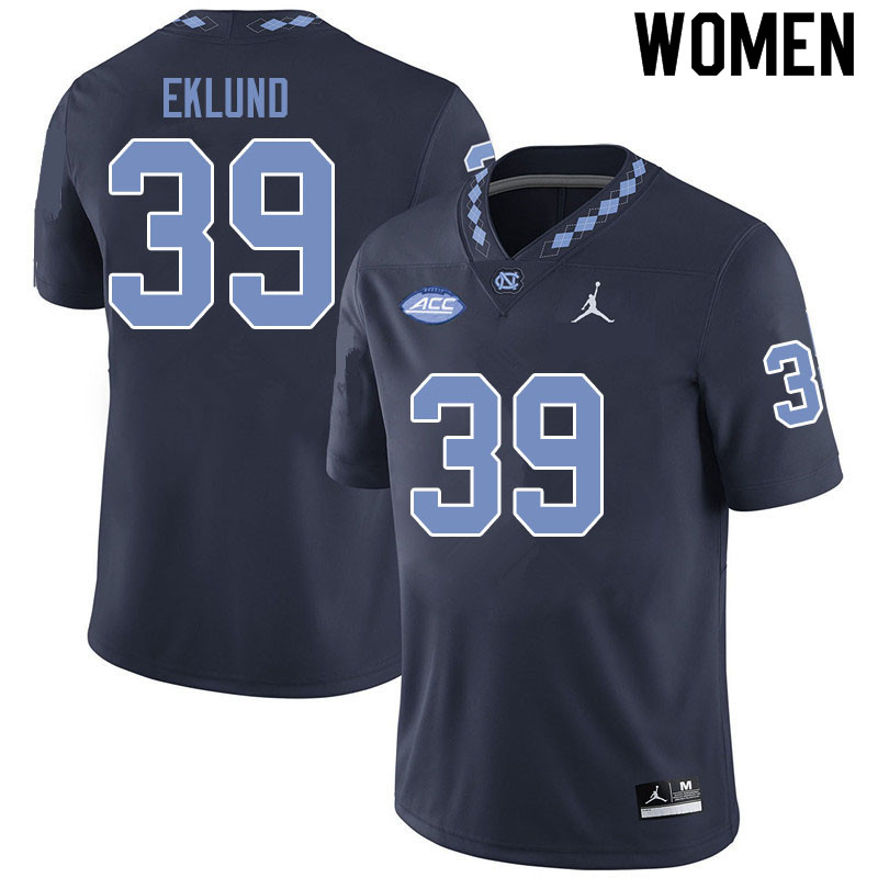 Jordan Brand Women #39 Graham Eklund North Carolina Tar Heels College Football Jerseys Sale-Black